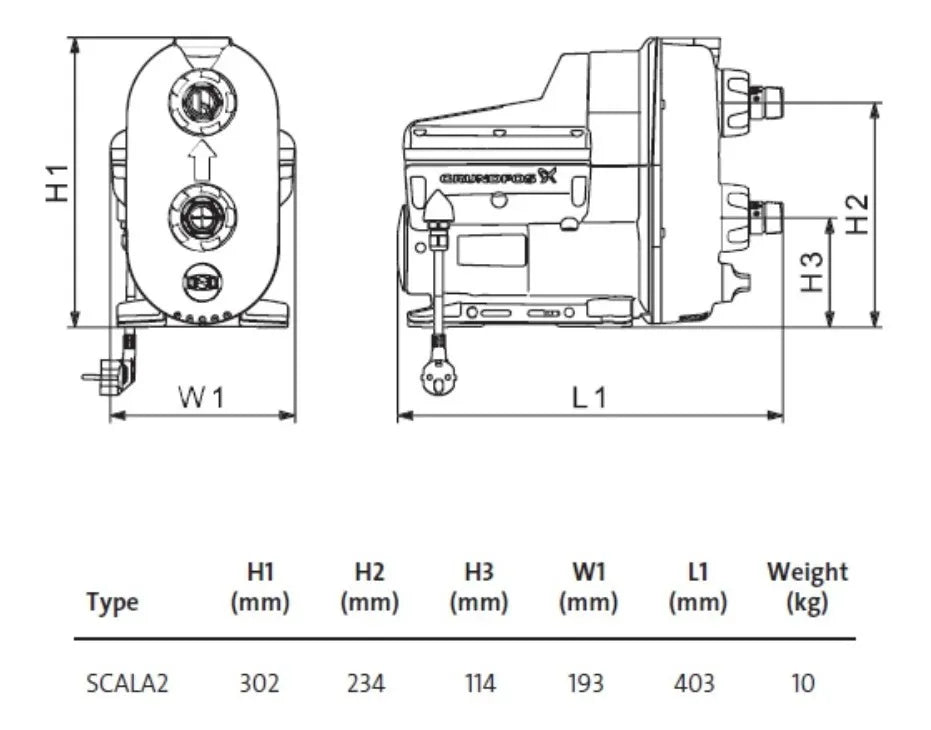 Electro Bomba Presurizadora Grundfos Scala 2 3-45 200-240V 50Hz