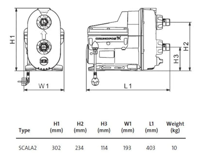 Electro Bomba Presurizadora Grundfos Scala 2 3-45 200-240V 50Hz